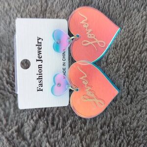 Pink Heart "Taylor Swift" Earrings NEW